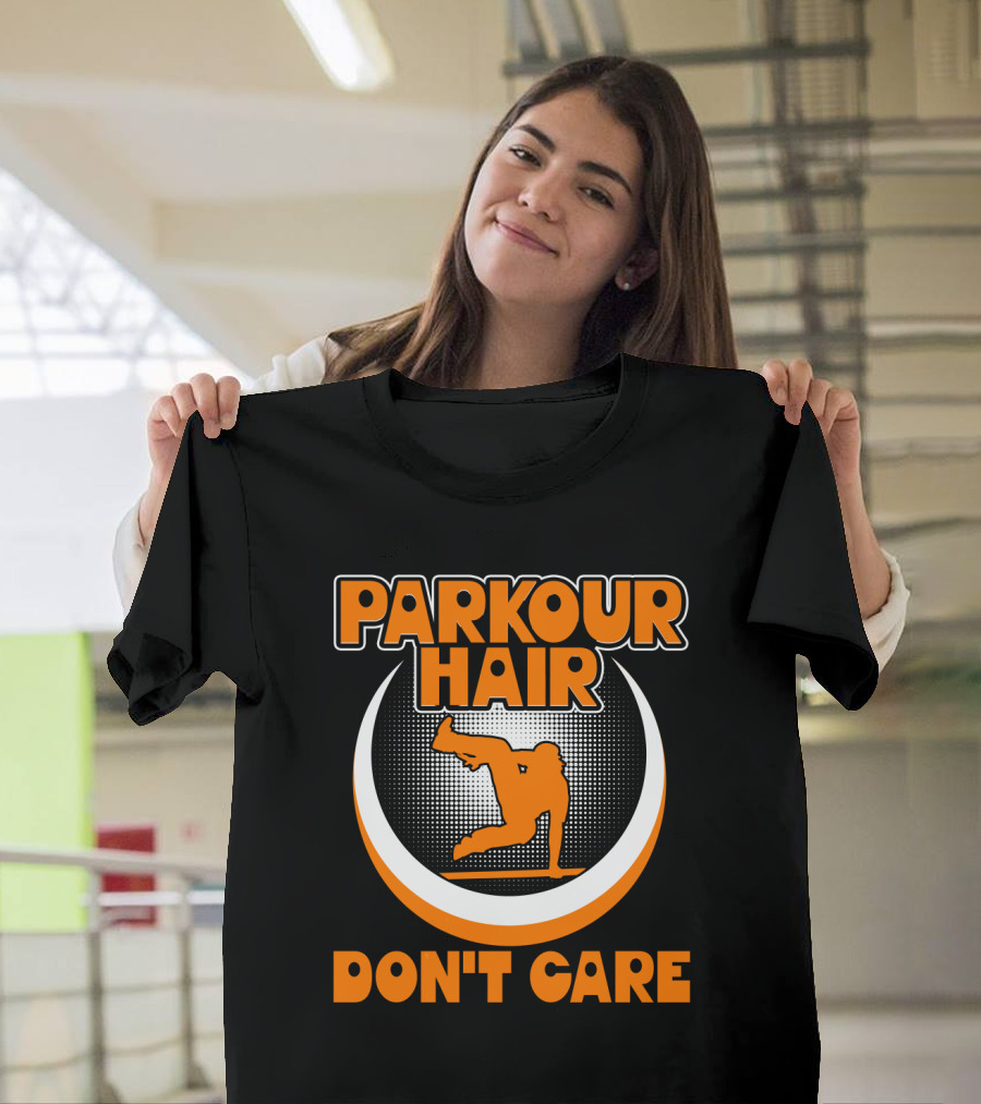 Parkour Hair Don't Care Silhouette Style Jumping Movement T-Shirt