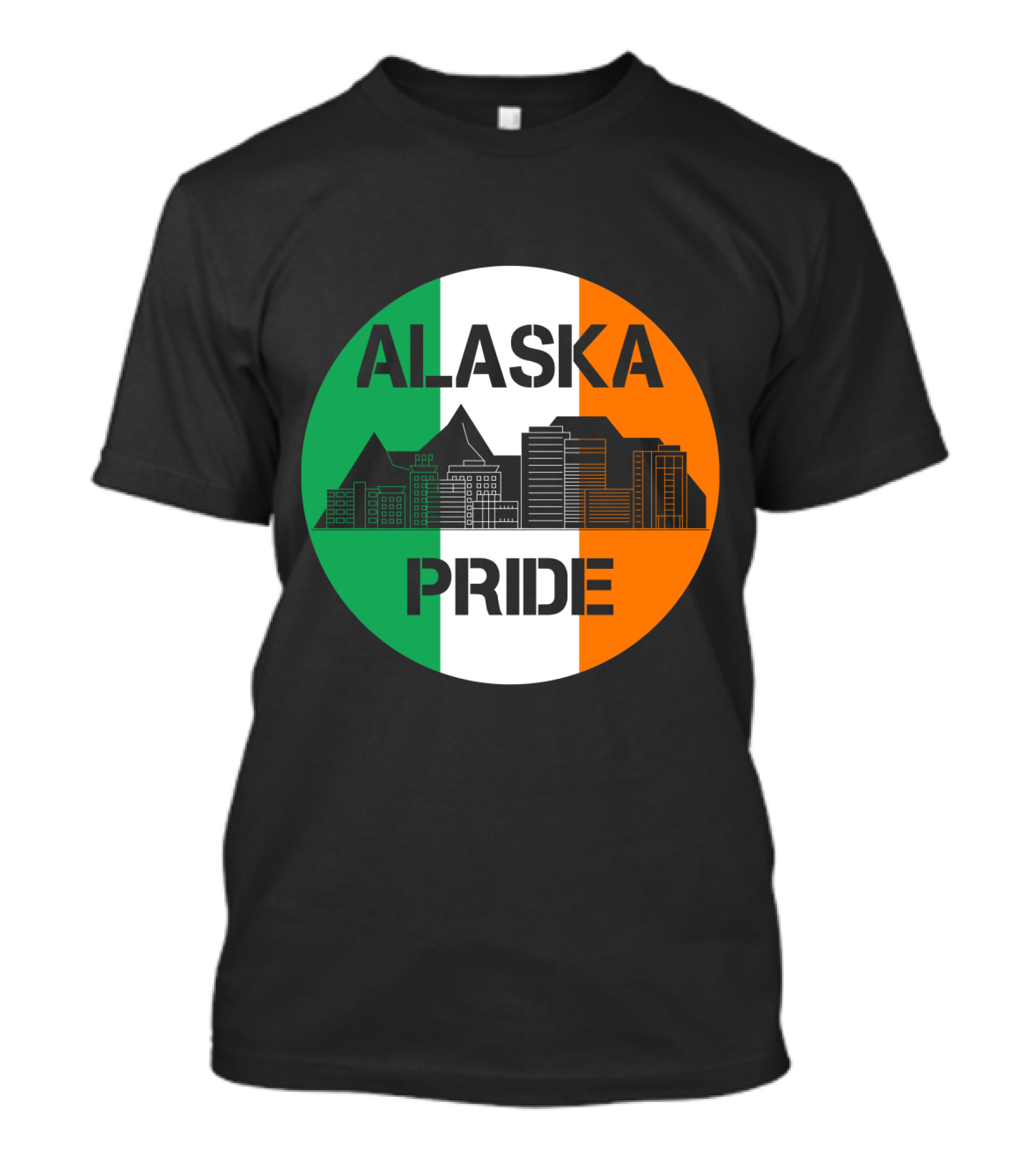 Alaska Pride Skyline With Irish Flag Colors T-Shirt