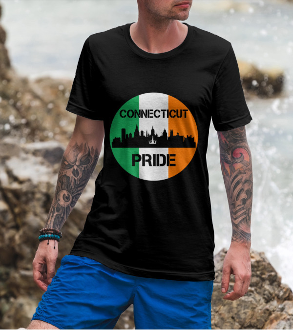 Connecticut Pride Skyline Irish Flag T-Shirt
