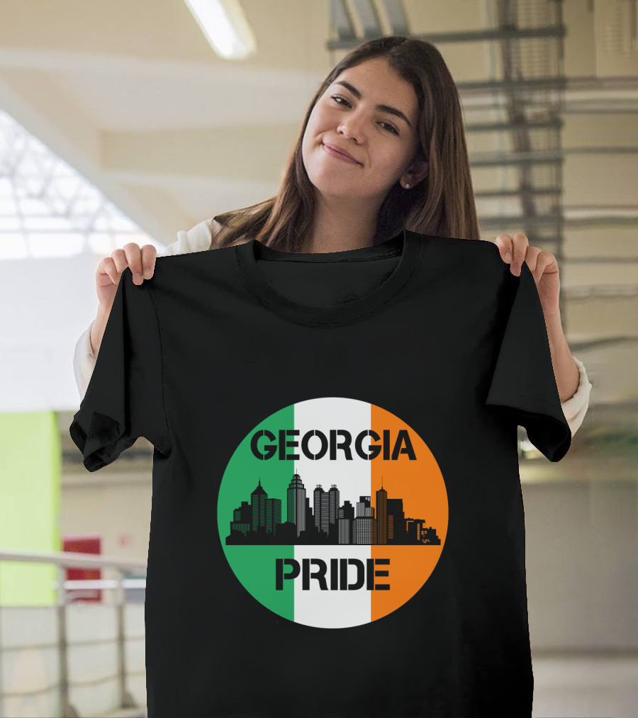 Georgia Pride Skyline Irish Flag Georgia T-Shirt
