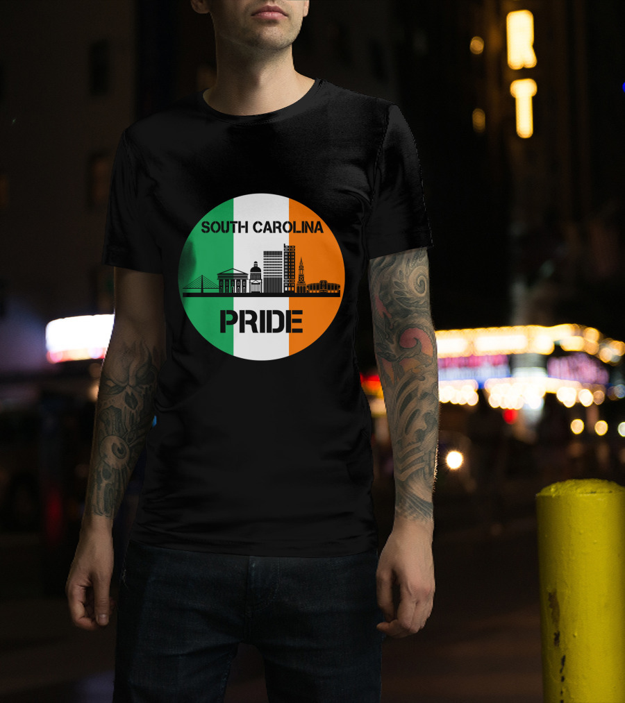 South Carolina Pride Skyline With Irish Flag Elements T-Shirt
