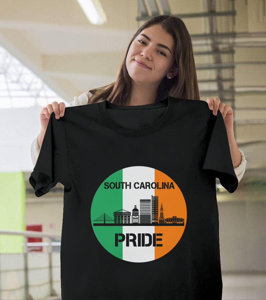 South Carolina Pride Skyline with Irish Flag Elements T-Shirt