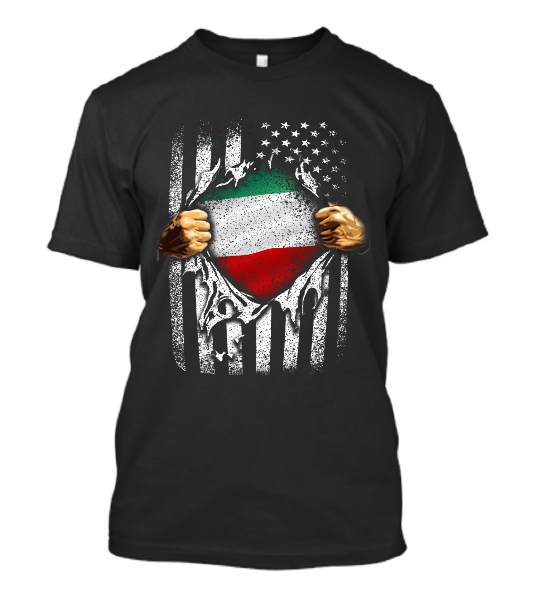 Super Hungary Hearts American Flag Hungarian Patriot T-Shirt