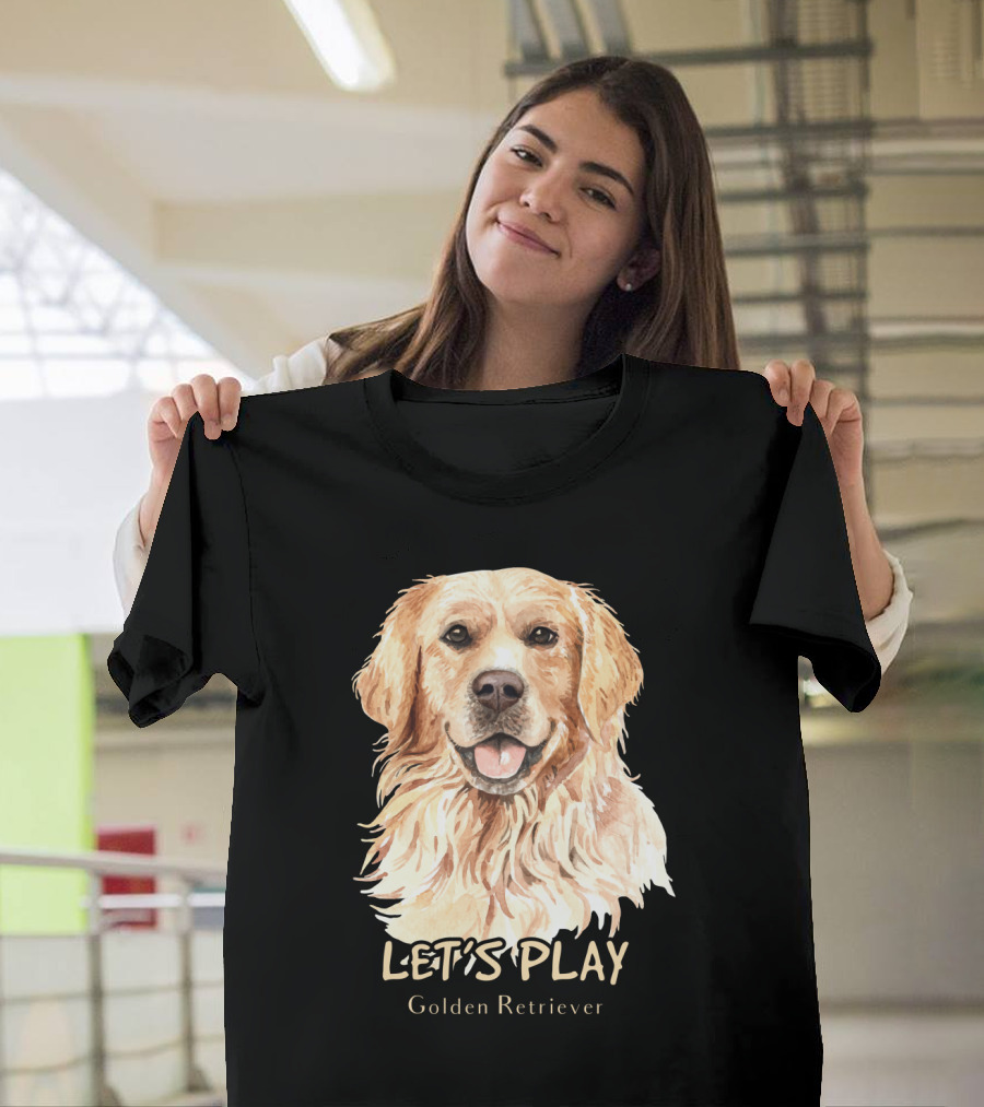 LET'S PLAY Golden Retriever Dog Watercolor T-Shirt