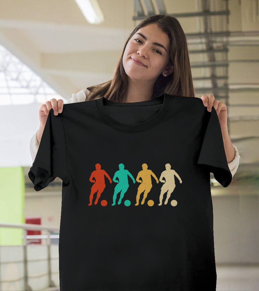 Vintage Soccer Silhouettes Retro Players T-Shirt