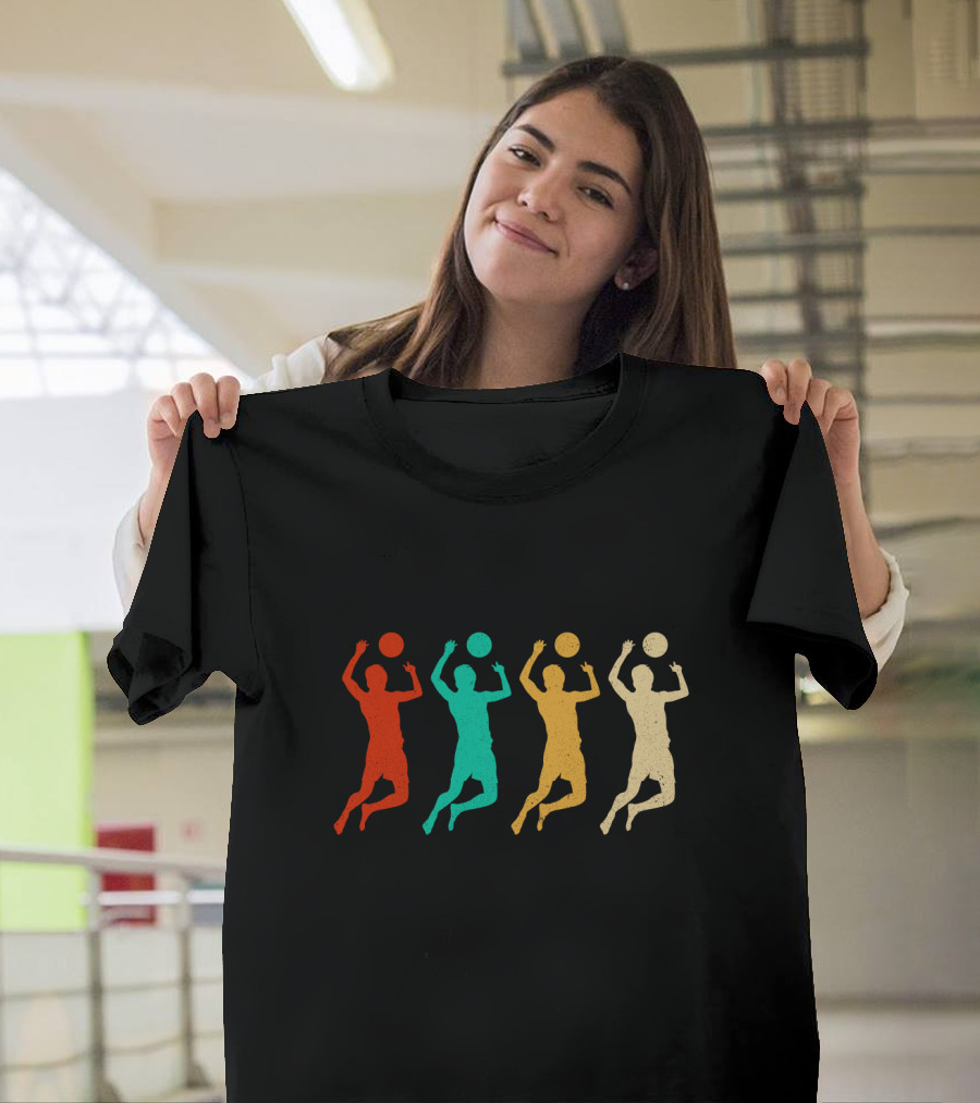 Vintage Volleyball Colorful Player T-Shirt