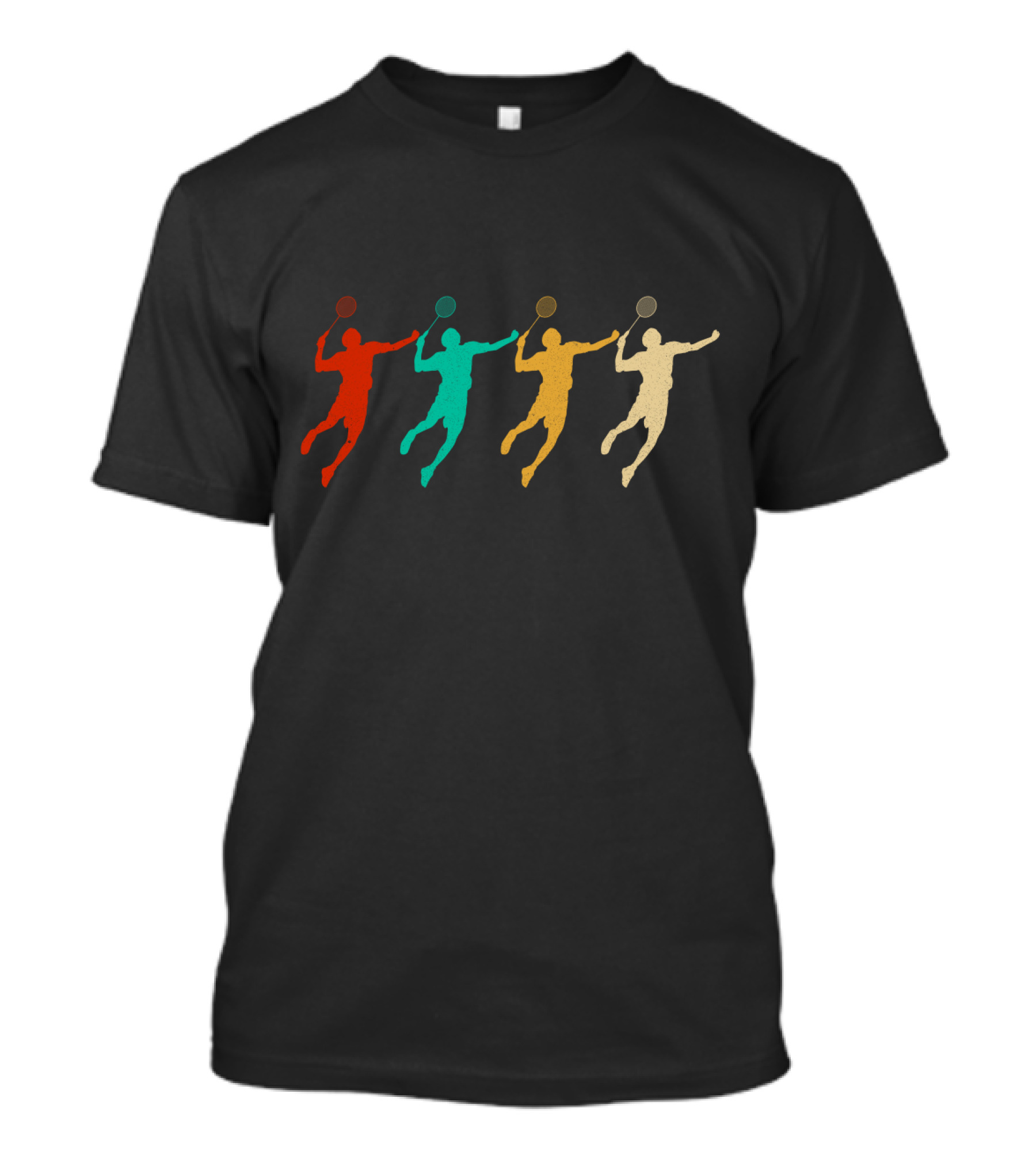 Vintage Badminton Colorful Athlete T-Shirt