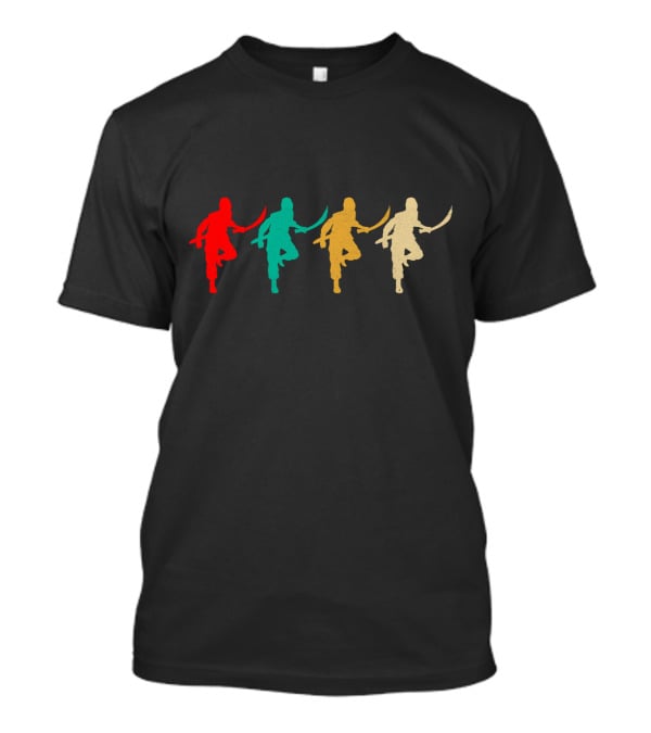 Vintage Ninjutsu Silhouette Four Colors T-Shirt