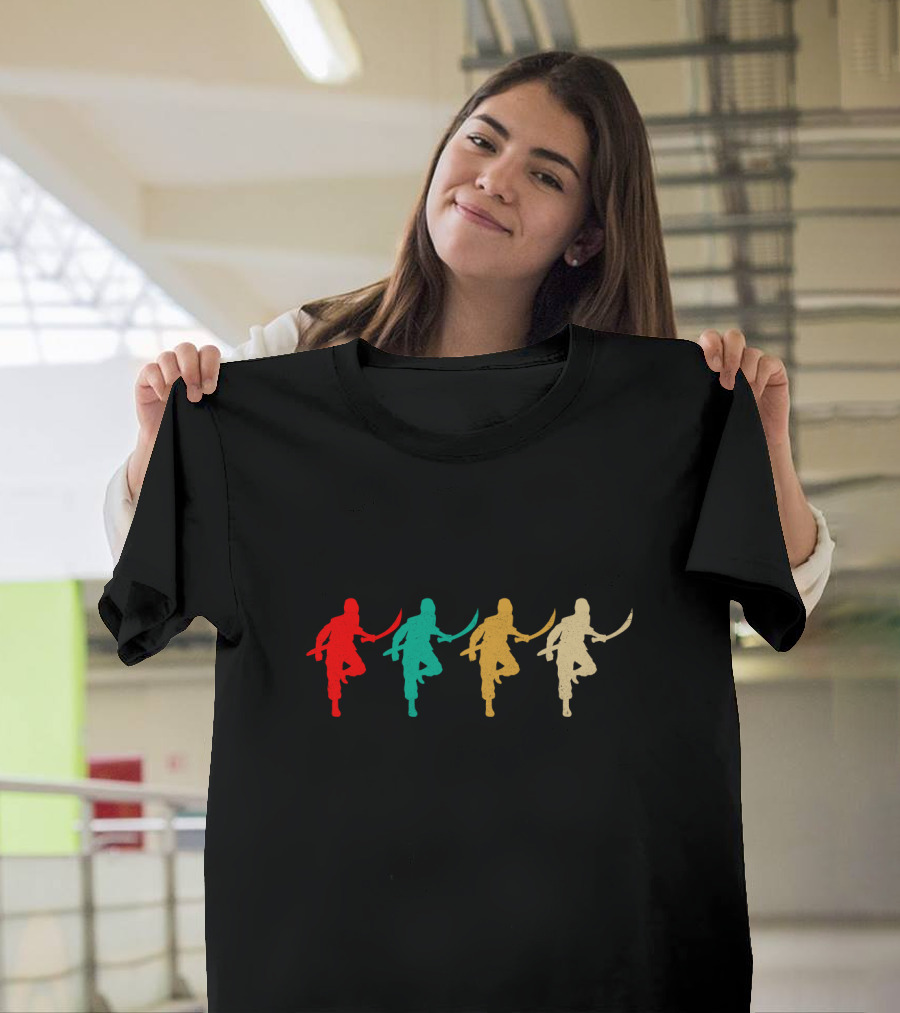 Vintage Ninjutsu Silhouette Four Colors T-Shirt