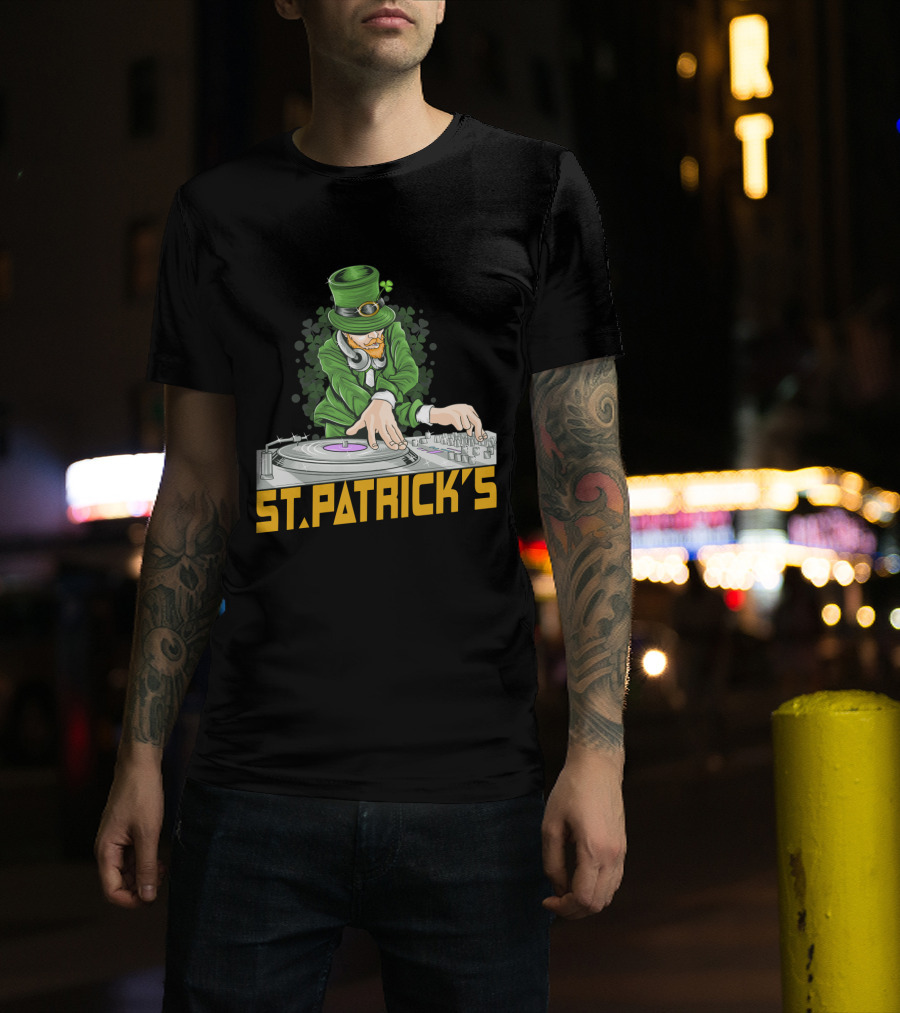 St. Patrick's Day Leprechaun DJ Music Party T-Shirt