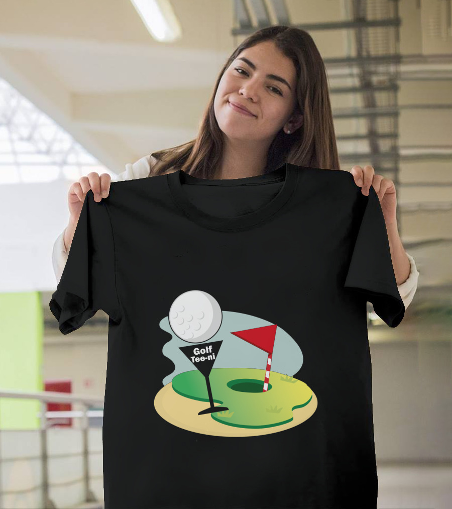 Golf Tee-ni Golf Ball Green Flag Hole T-Shirt
