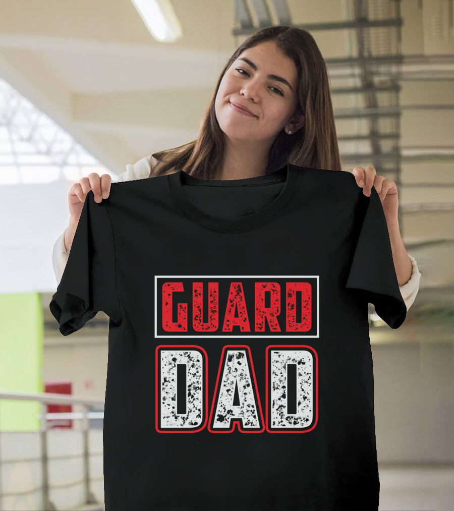 Guard Dad Bold Red White T-Shirt