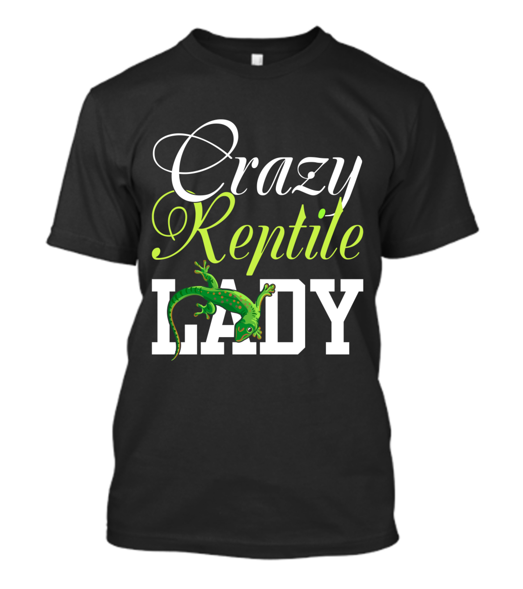 Crazy Reptile Lady Green Gecko T-Shirt