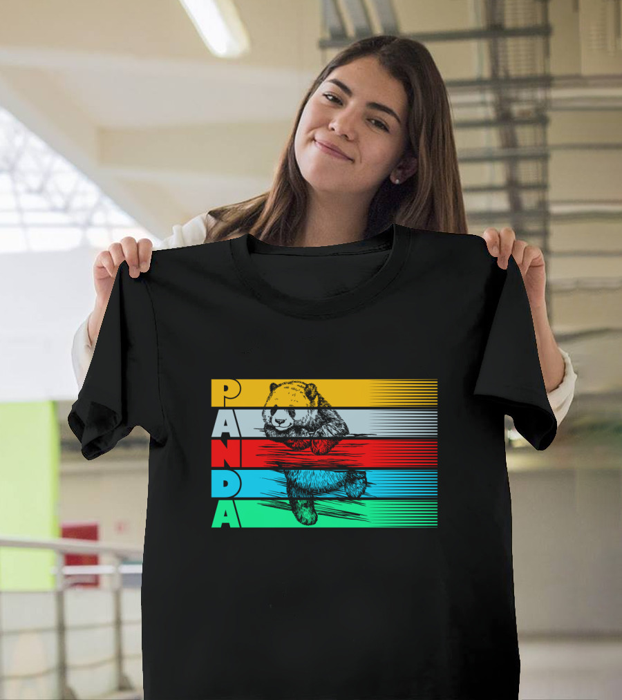 Panda PAPA Retro Striped T-Shirt