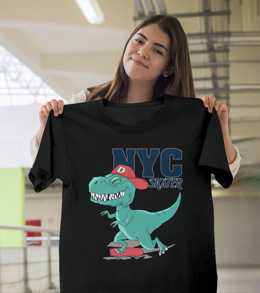 NYC Skater Dinosaur with Red Cap T-Shirt