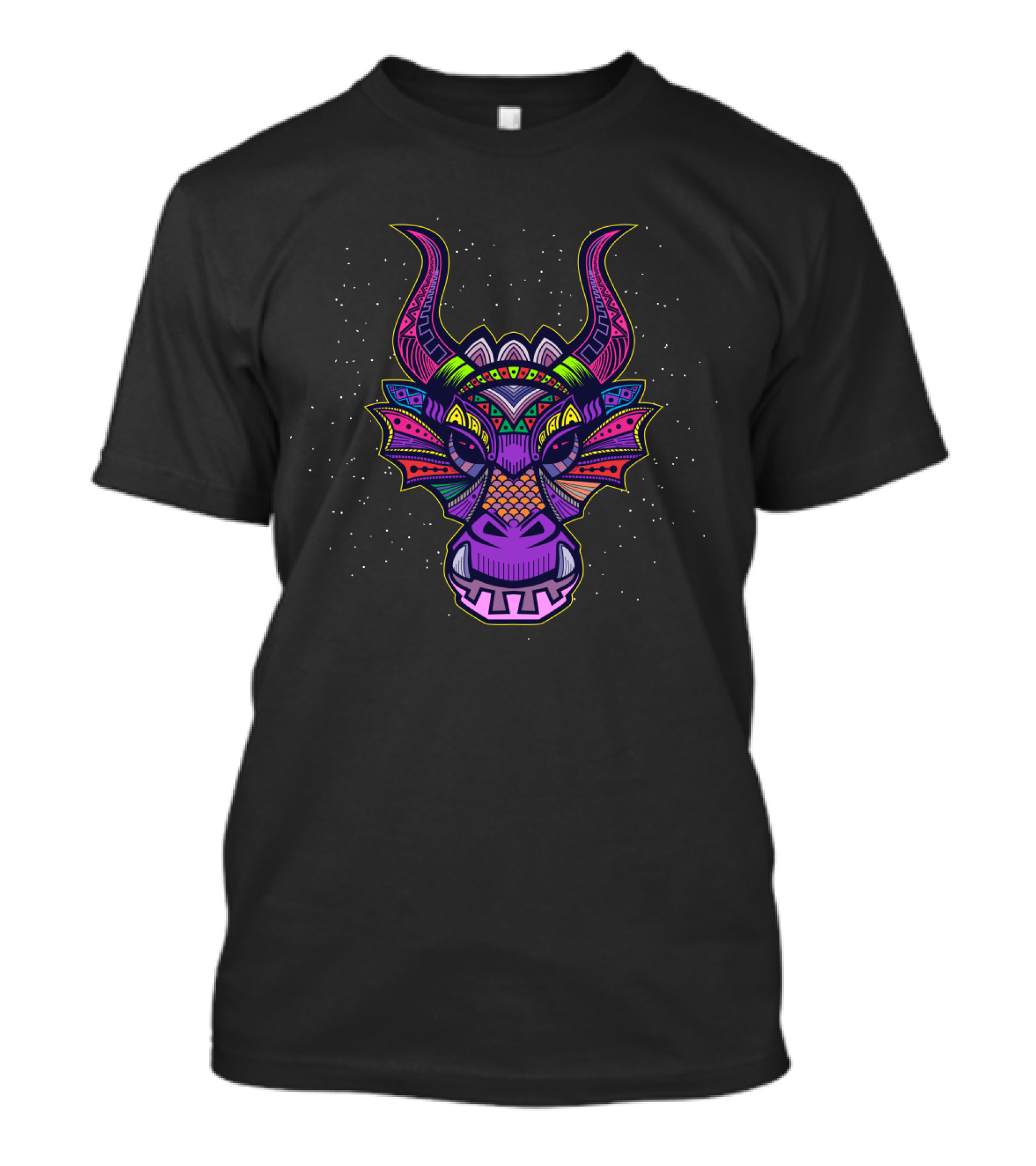 Dragon Face Psychedelic Colors Fantasy Creature T-Shirt