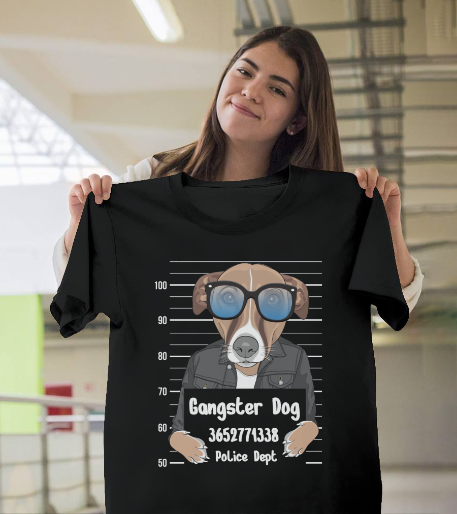 Gangster Dog 3652771338 Police Dept Mugshot T-Shirt
