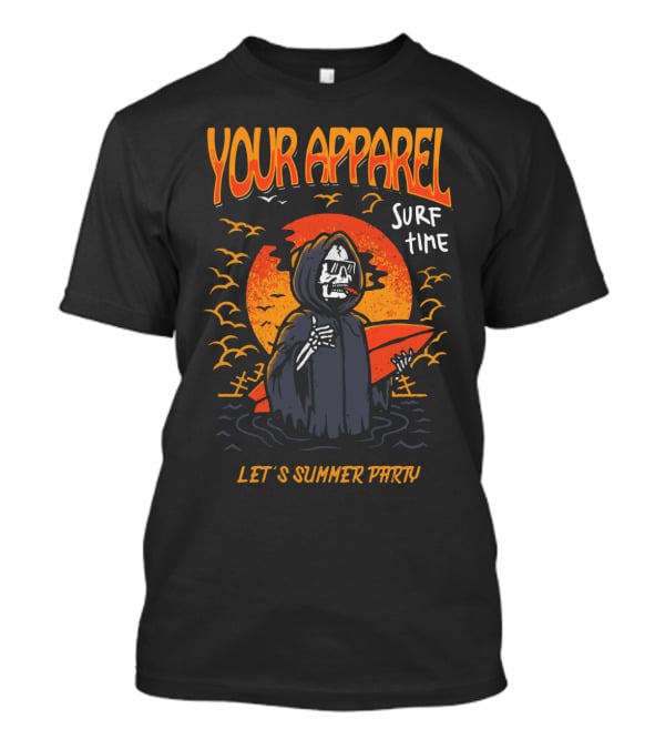 Your Apparel Surf Time Let's Summer Party Goblin Skull T-Shirt
