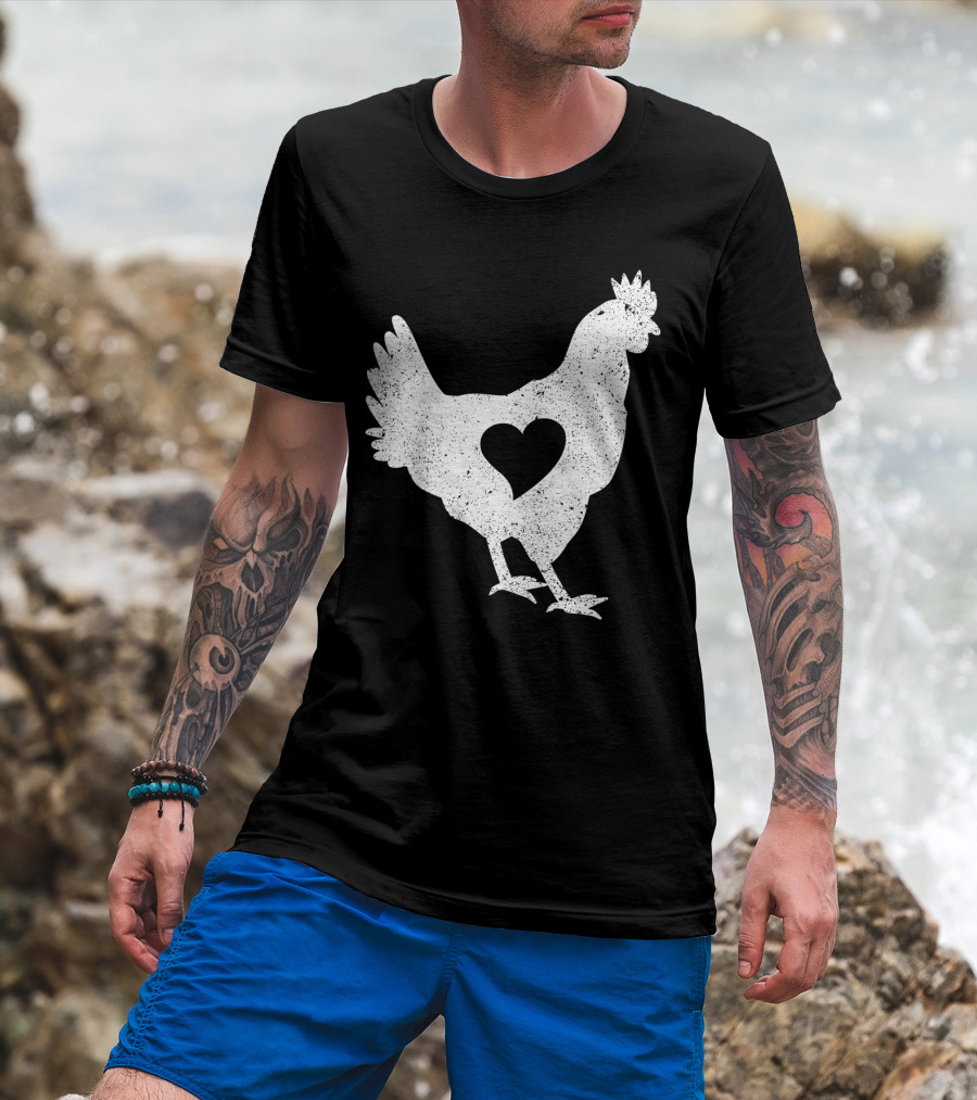 Love Chicken Heart Cutout T-Shirt