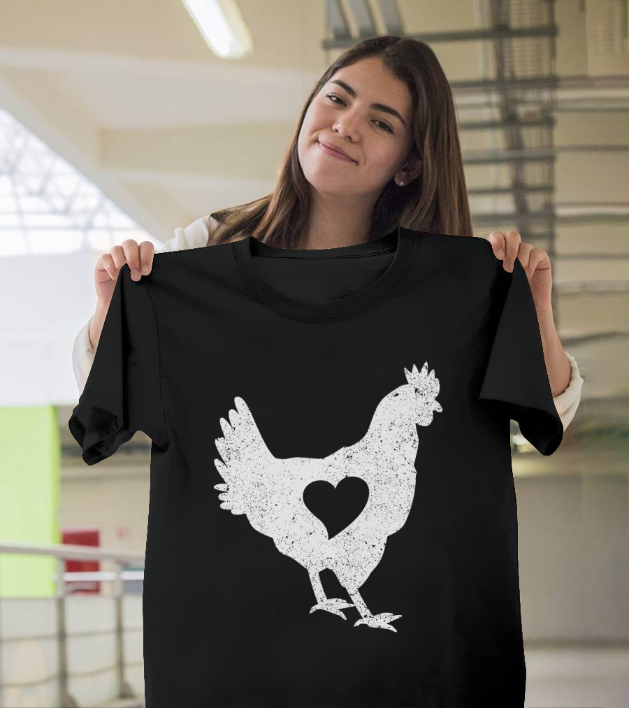 Love Chicken Heart Cutout T-Shirt