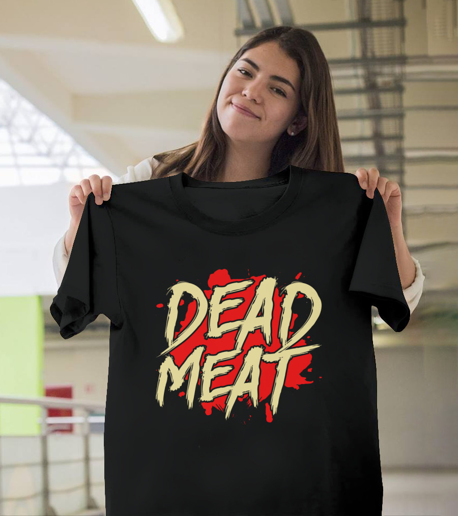 Dead Meat Bold Red Splatter Text T-Shirt