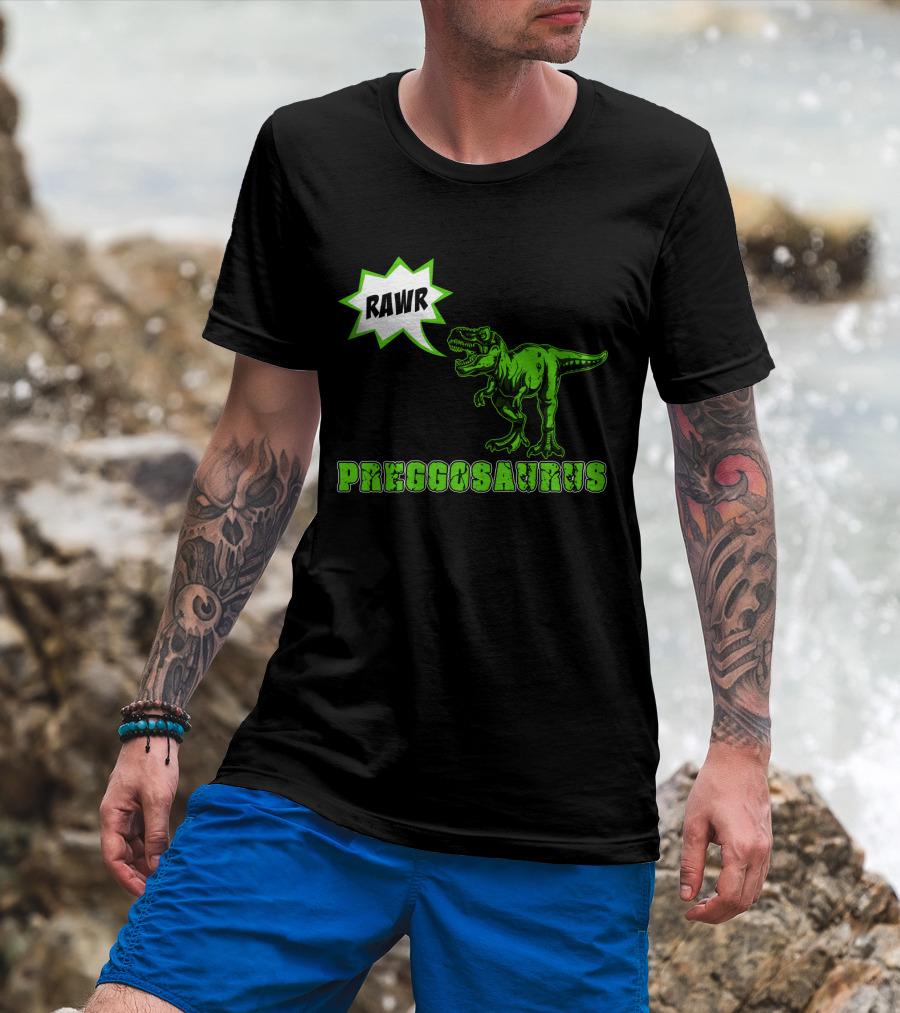 RAWR Preggosaurus T-Rex Fun T-Shirt
