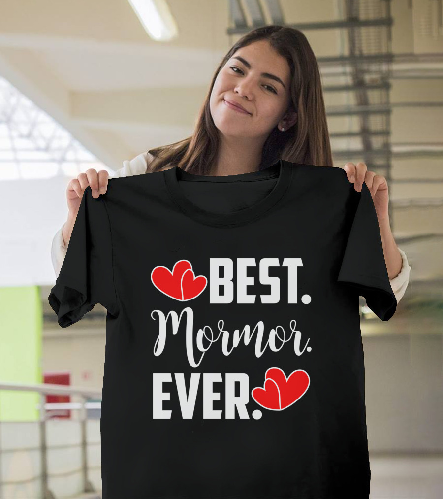BEST MORMOR EVER Red Hearts T-Shirt