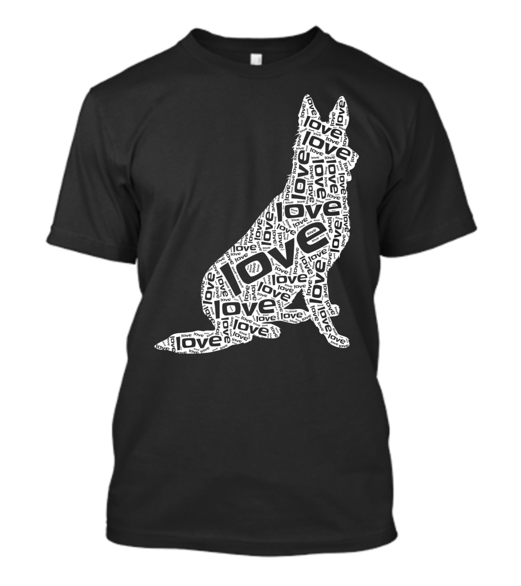 German Shepherd Love Word Art Dog T-Shirt