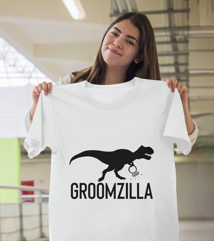 Groomzilla Funny Groom Wedding Dinosaur Ring T-Shirt