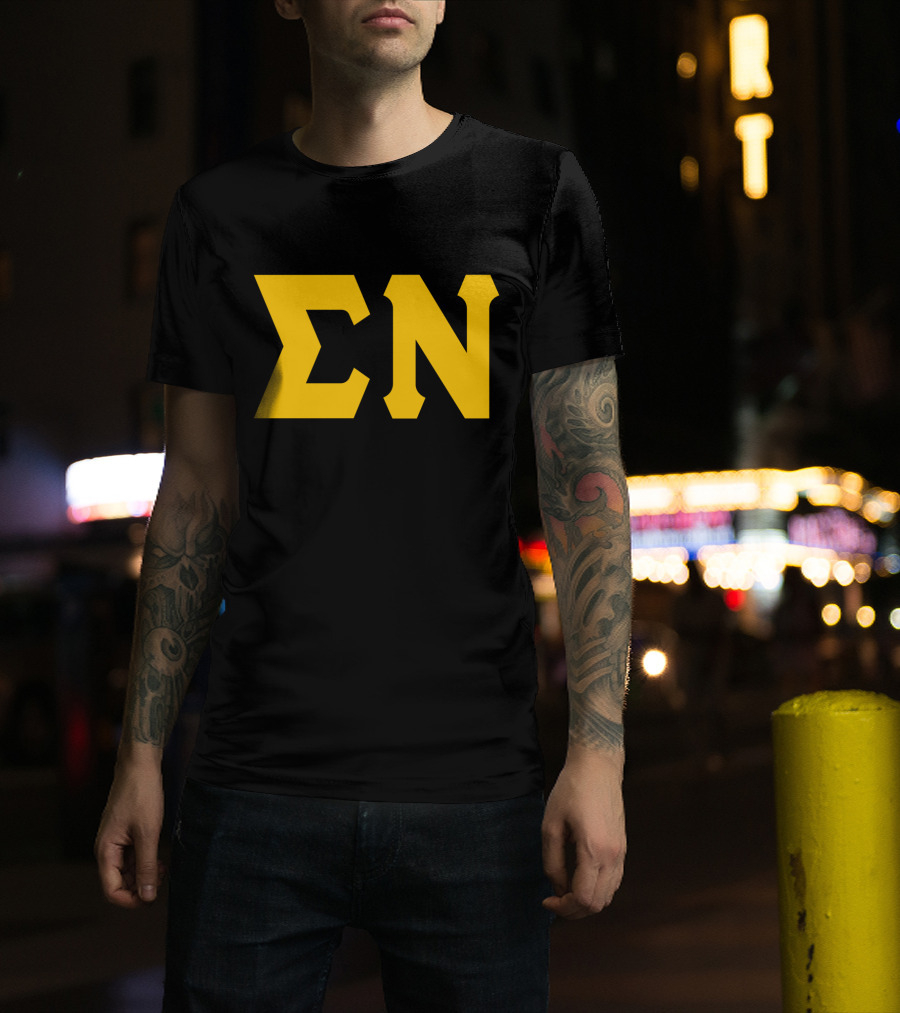 Mens Sigma Greek Letters ΣΝ T-Shirt