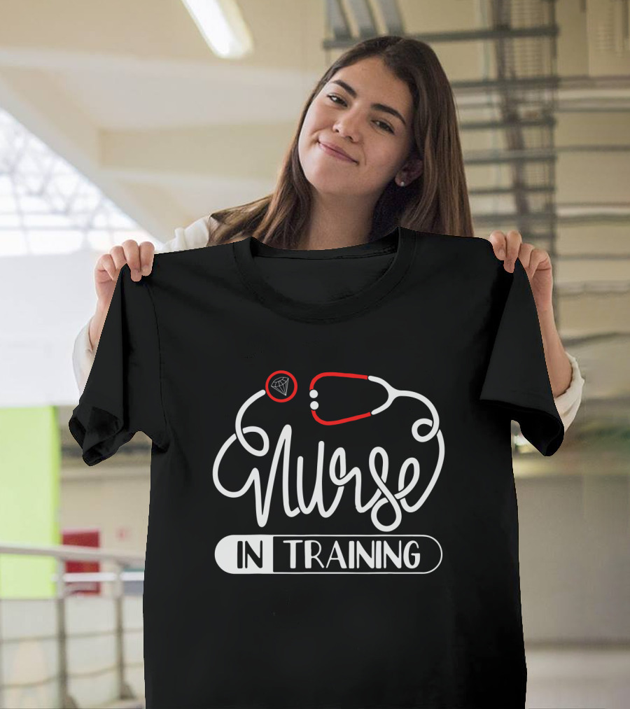 Nurse In Training Stethoscope Diamond T-Shirt