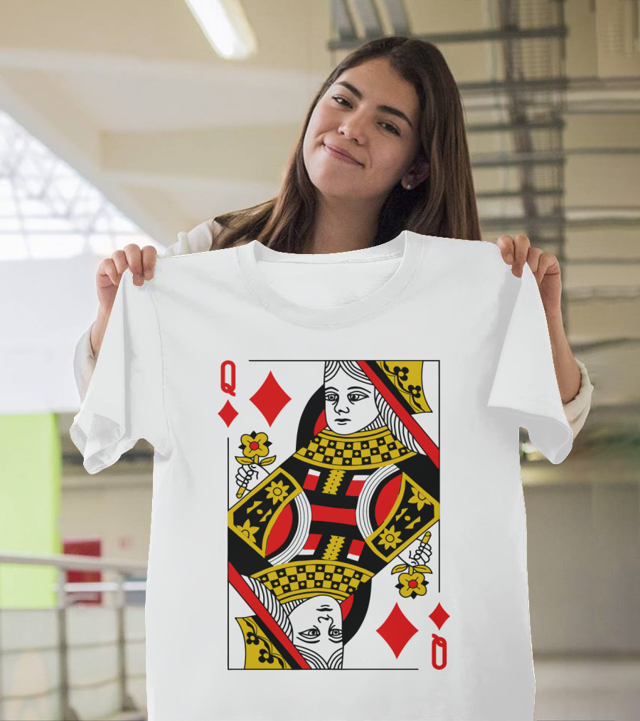 Queen of Diamonds Poker Card Halloween Group Costume T-Shirt