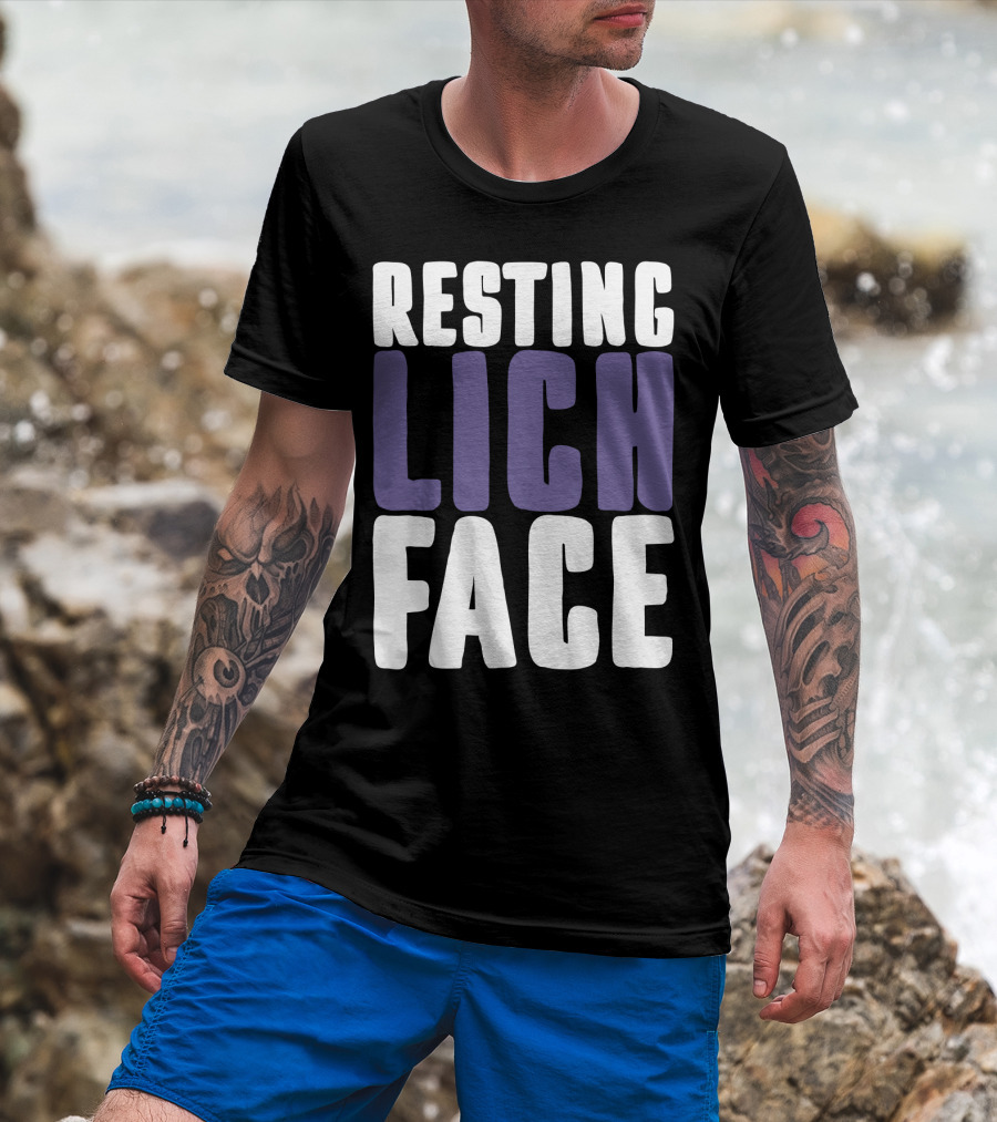 Resting Lich Face Dungeons Dragons Humor T-Shirt