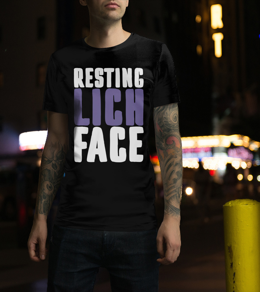 Resting Lich Face Dungeons Dragons Humor T-Shirt