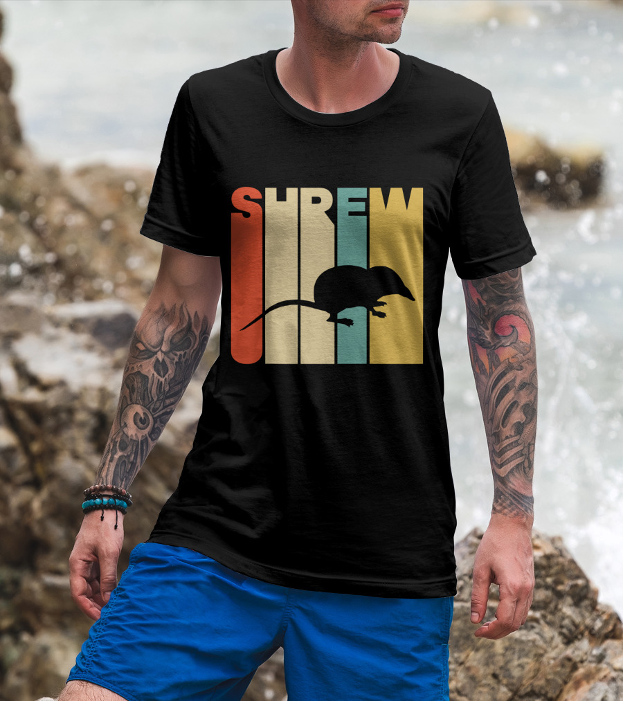 SHREW Silhouette Retro Stripe Color T-Shirt