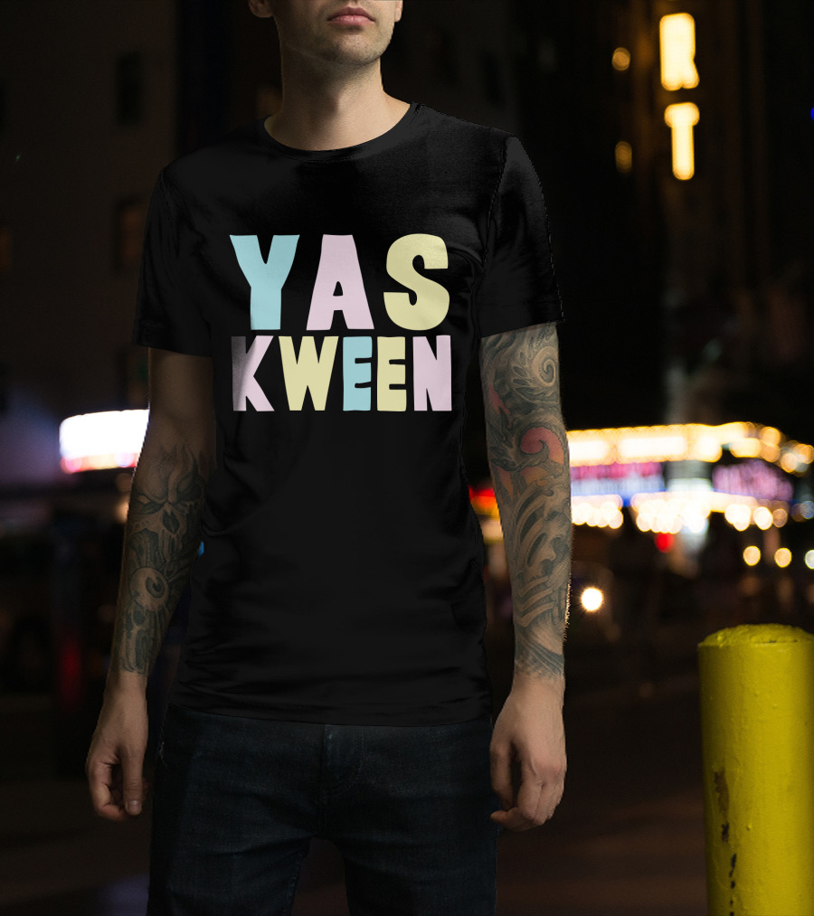 Yas Kween City Yas Queen Multicolor Bold Letters T-Shirt