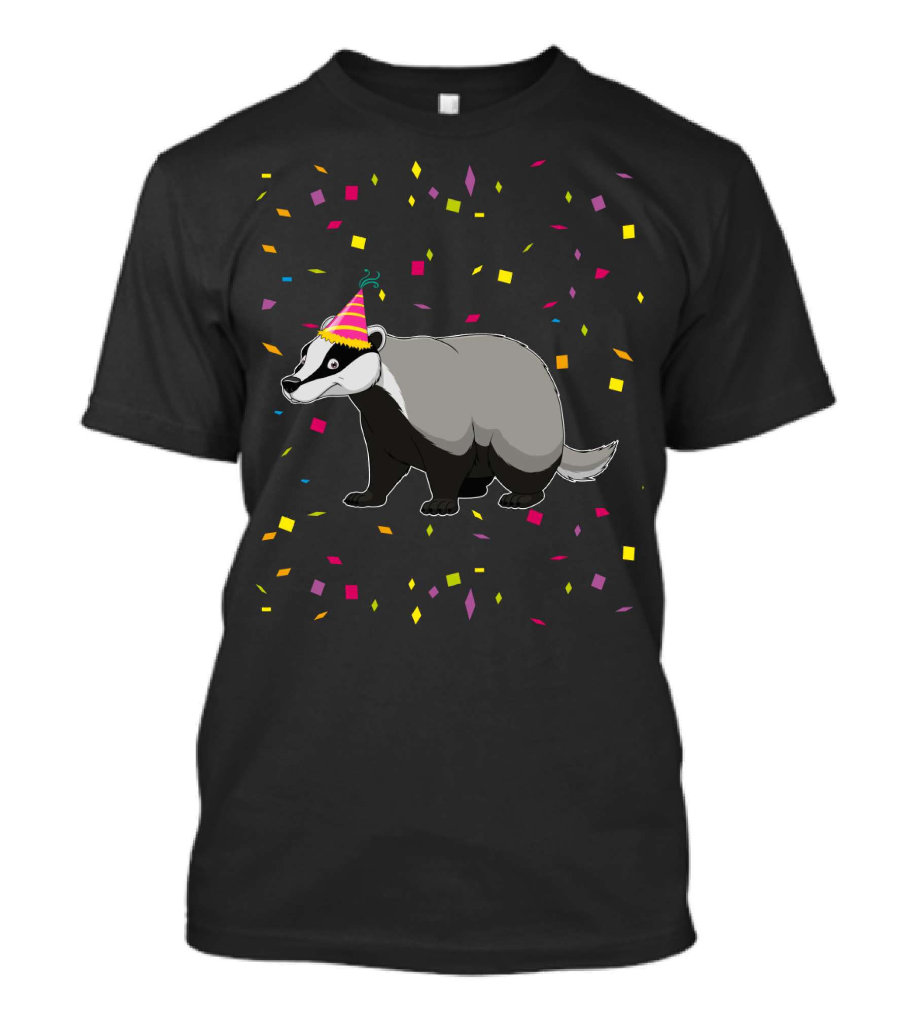 Funny Badger Birthday Party Hat Confetti T-Shirt