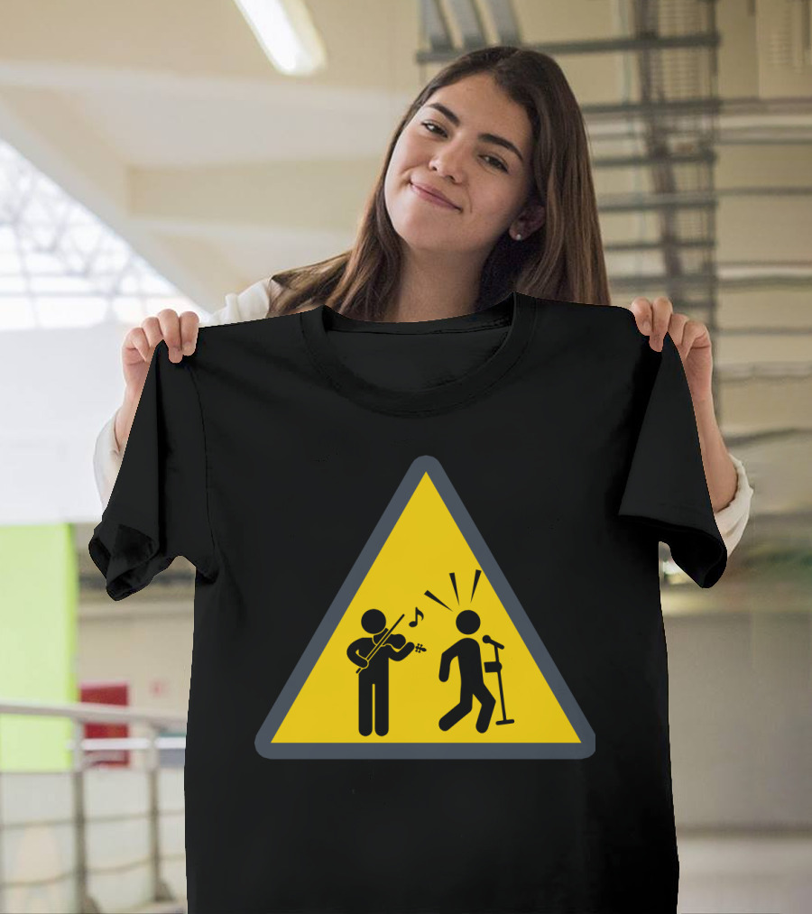 Funny Viola Warning Sign Musician Performance Humor T-Shirt