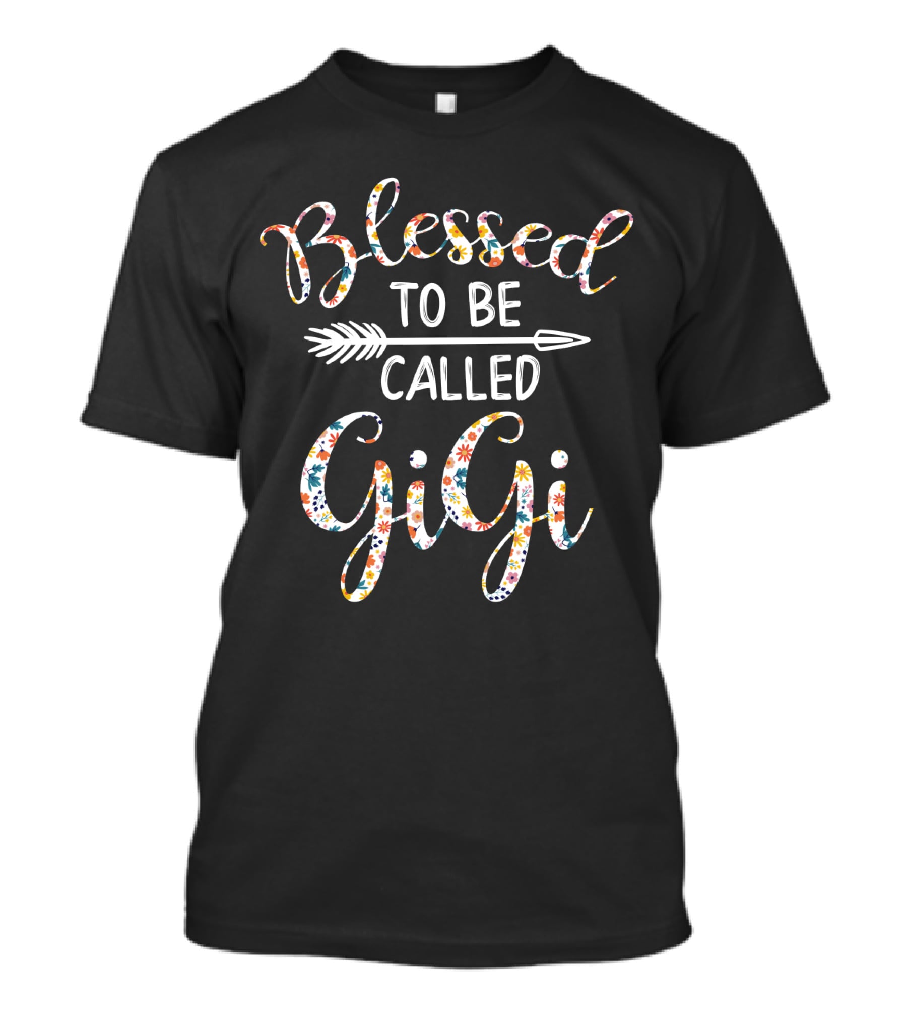 Blessed To Be Called Gigi Floral Text Arrow T-Shirt