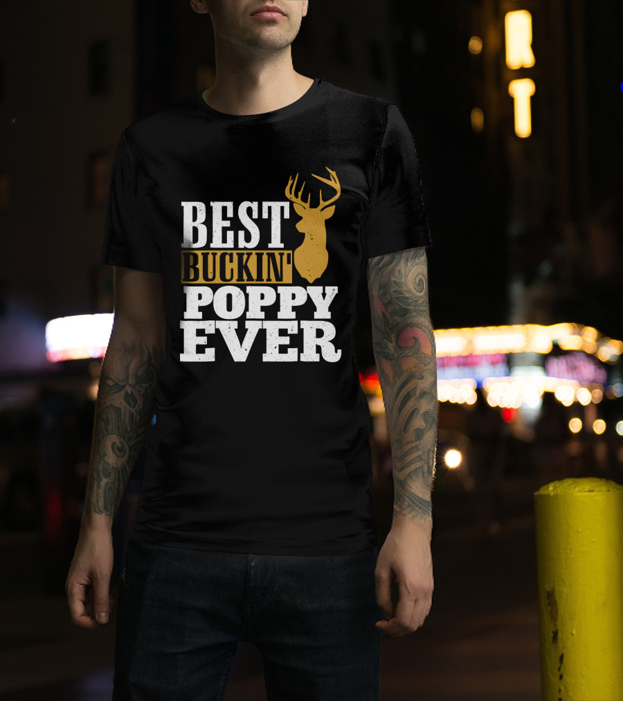Best Buckin Poppy Ever Deer Head T-Shirt
