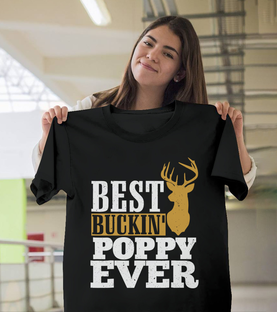 Best Buckin Poppy Ever Deer Head T-Shirt