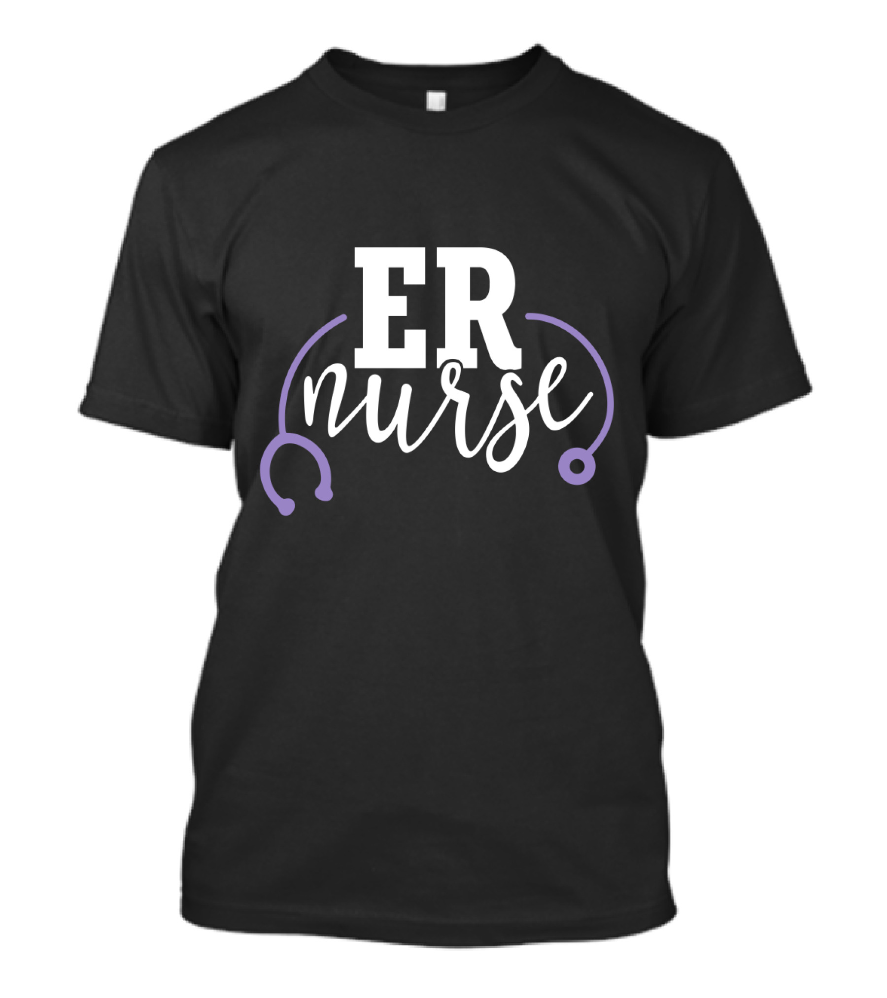 ER Nurse Stethoscope Emergency Room RN Purple T-Shirt