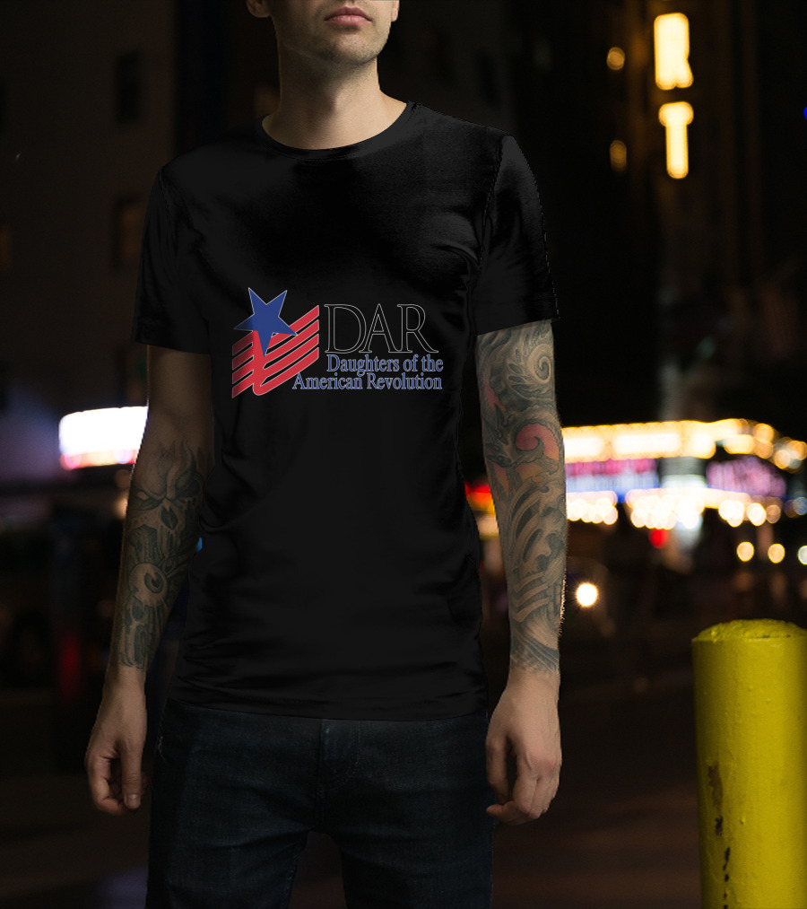 DAR Daughters Of The American Revolution Red White Blue Star Emblem T-Shirt