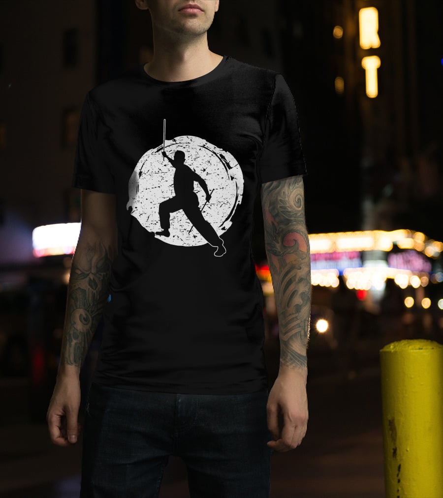 Kali Filipino MMA Discipline Arnis Stick Martial Arts Silhouette Circle T-Shirt