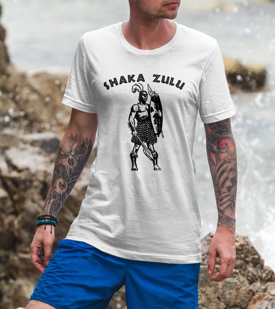 Shaka Zulu Retro African King Black Pride Motherland Africa T-Shirt