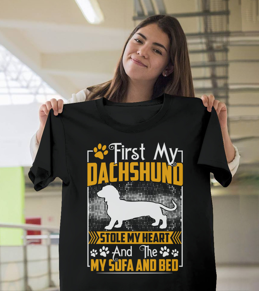 First My Dachshund Stole My Heart And Then My Sofa And Bed T-Shirt