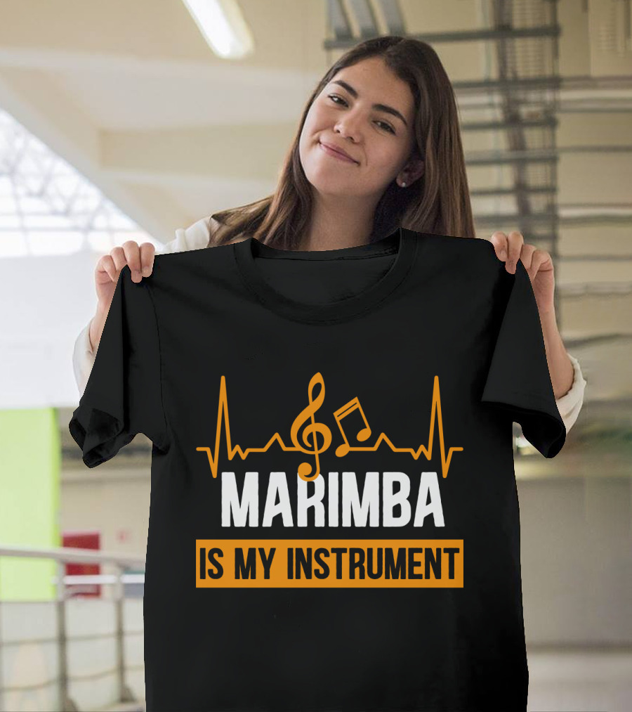 Marimba Is My Instrument Musical Pulse and Notes T-Shirt