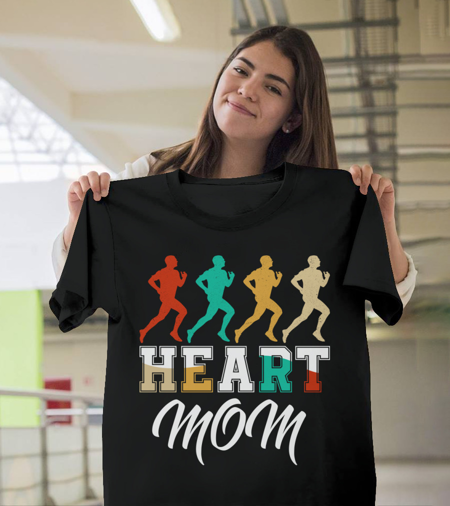 HEART MOM Running Retro T-Shirt