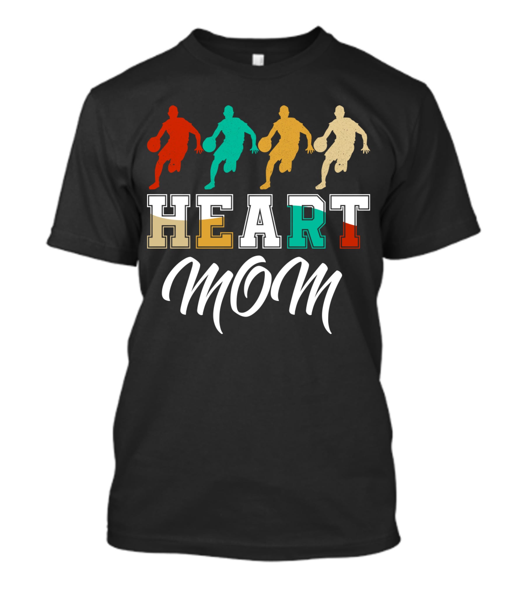 Basketball Heart Mom Quartet Players T-Shirt