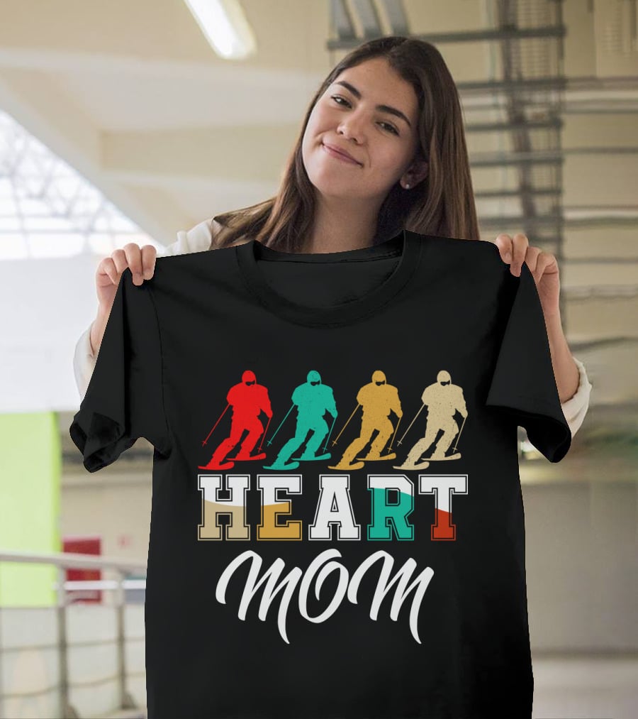 HEART MOM Skiing T-Shirt